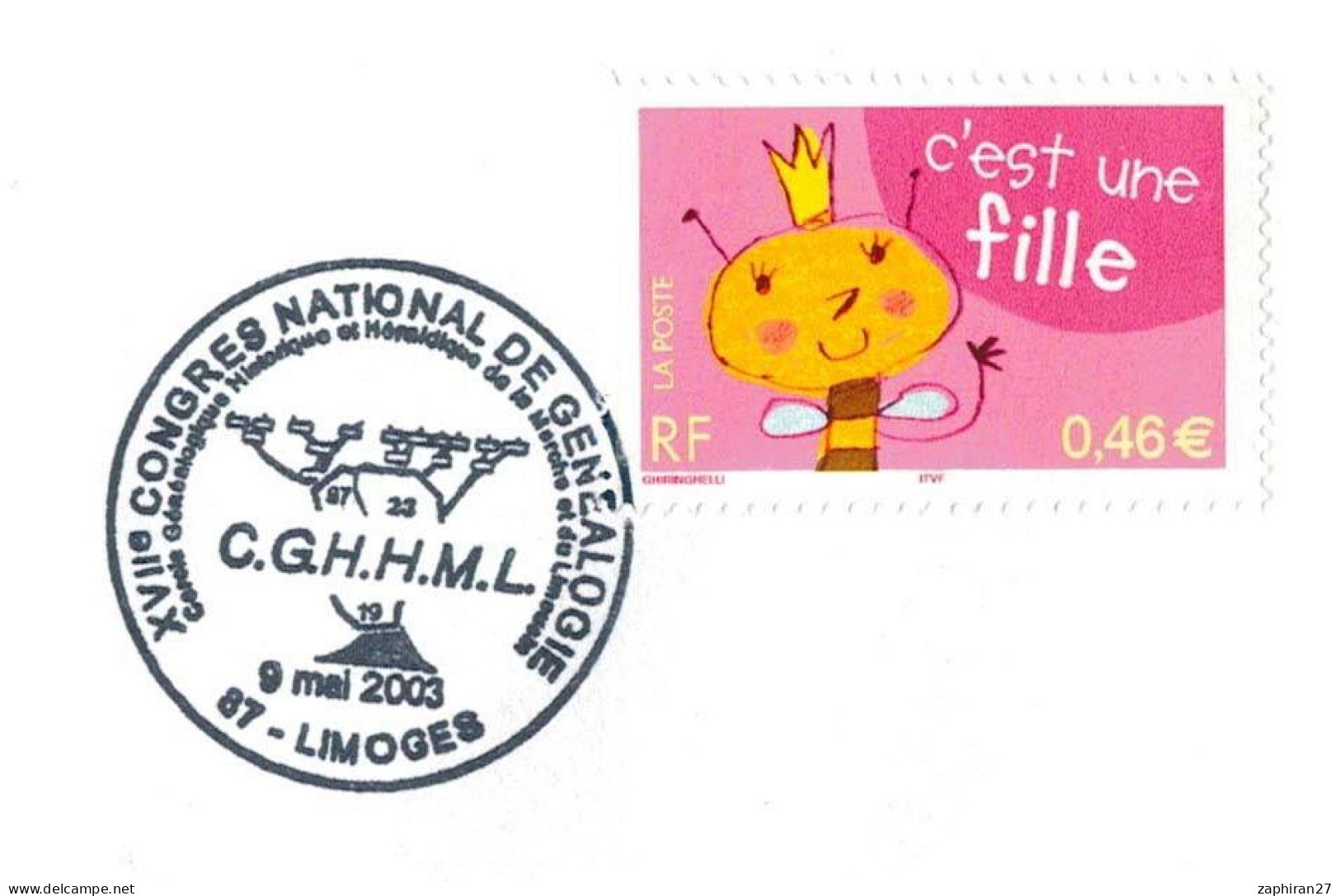 LIMOGES 17e CONGRES NATIONAL DE GENEALOGIE CGHHML 9-5-2003 #721# - Altri & Non Classificati