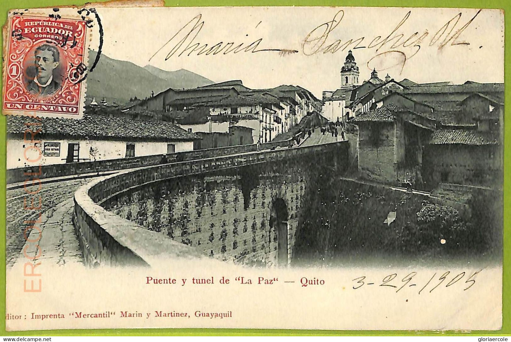 Af2418 - ECUADOR - Vintage Postcard -  Quito - 1905 - Equateur