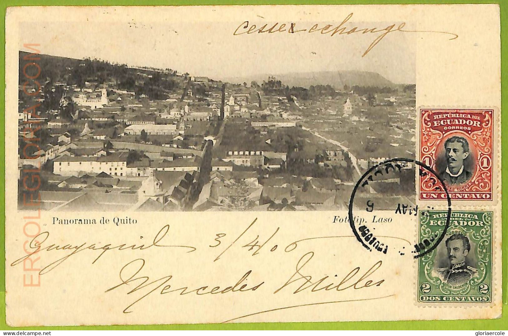 Af2419 - ECUADOR - Vintage Postcard -  Quito - 1905 - Ecuador