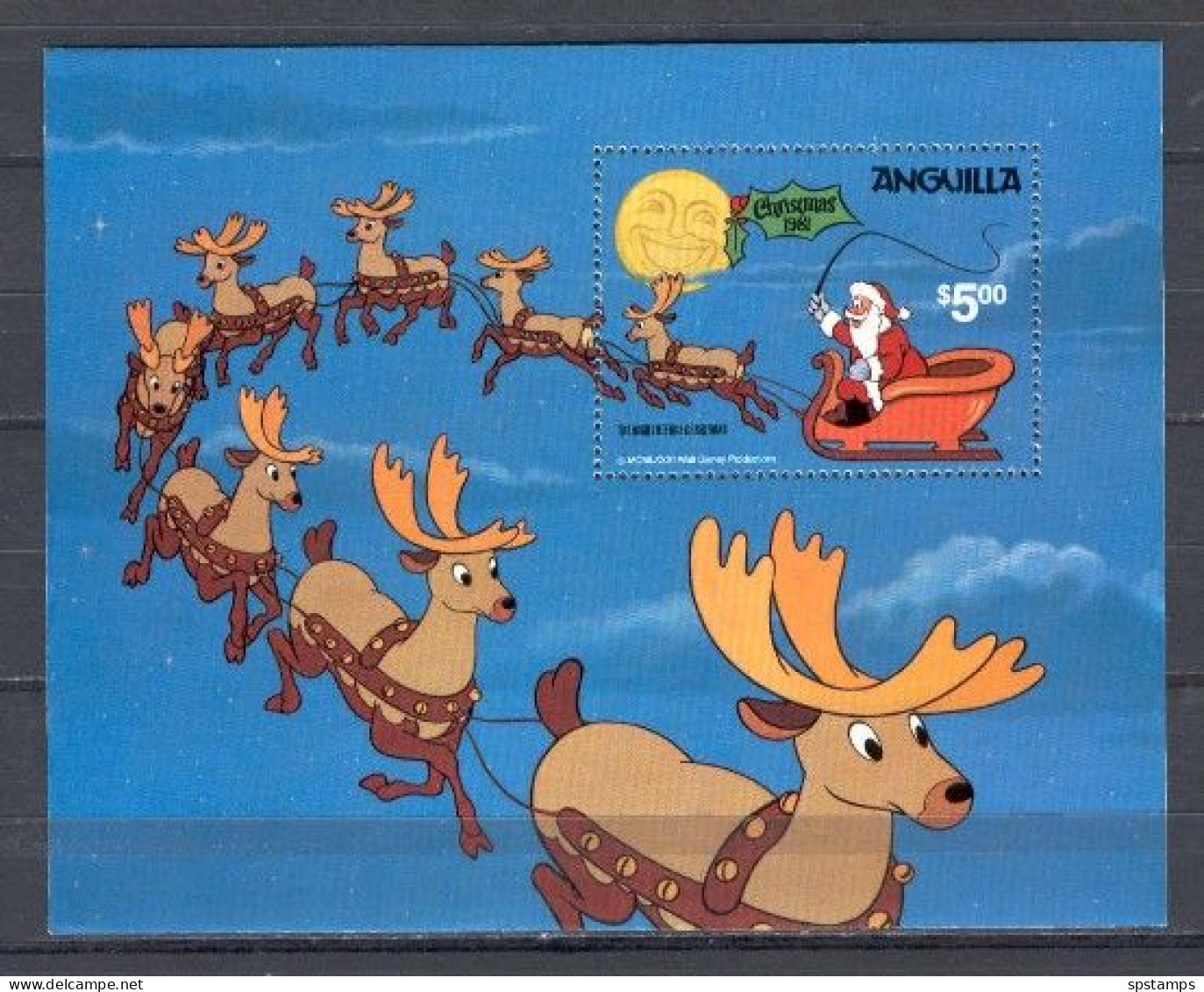 Disney Anguilla 1981 Christmas - The Night Before Christmas MS MNH - Disney