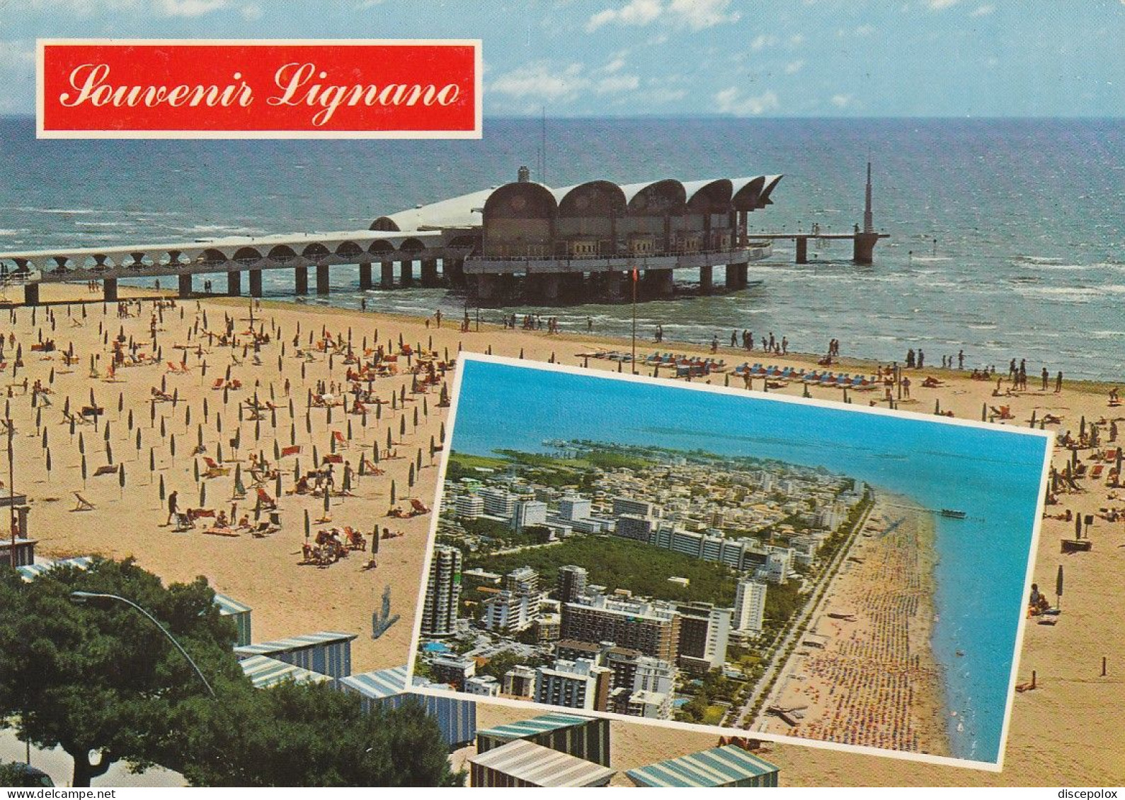 AD32 Souvenir Da Lignano Sabbiadoro (Udine) - La Terrazza A Mare - Panorama Vedute Multipla / Viaggiata 1975 - Andere & Zonder Classificatie