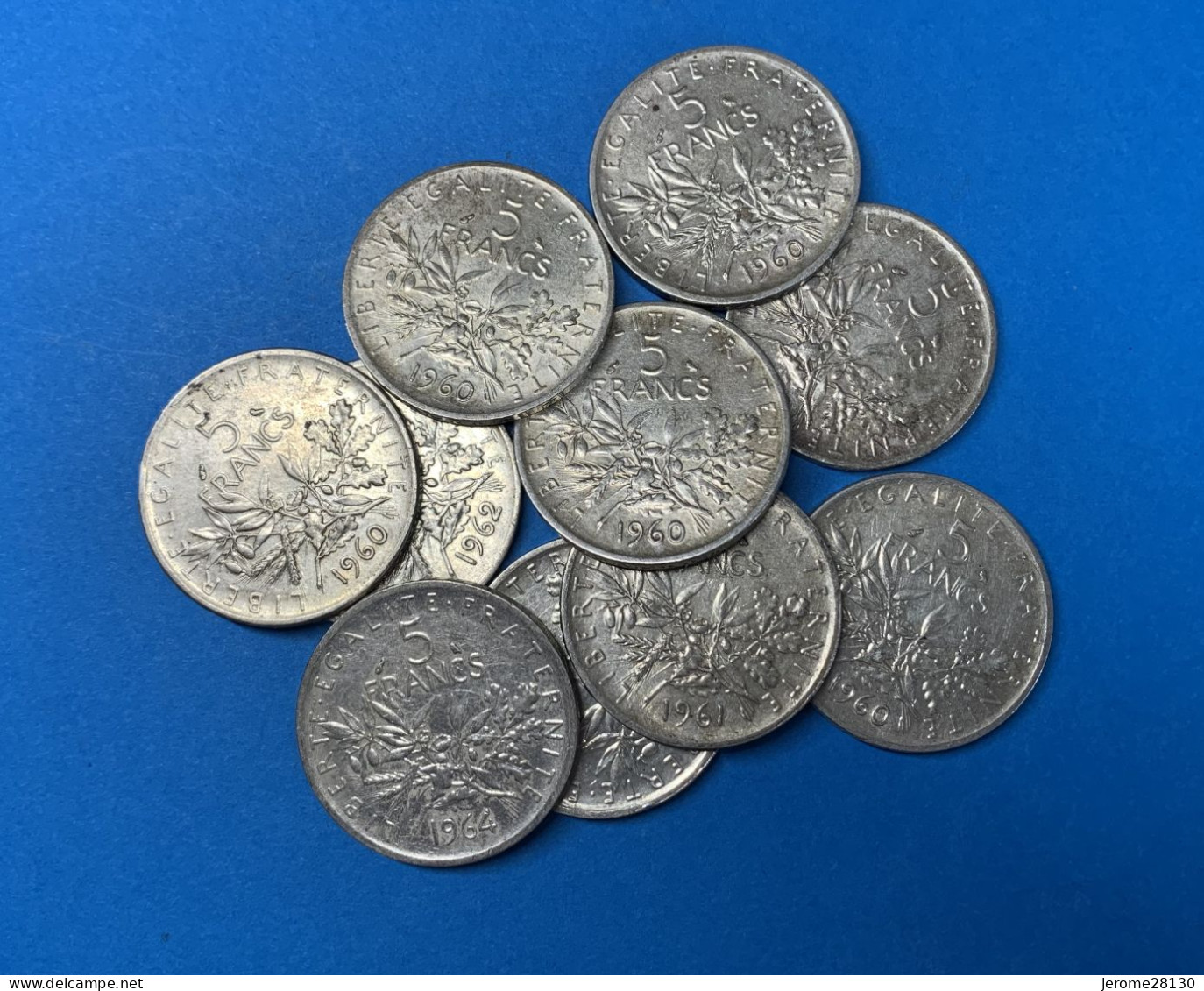 Lot De 10 Pièces De 5 Francs Semeuse En Argent - 5 Francs