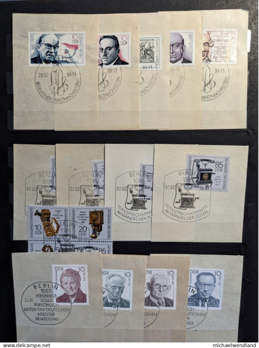 Sehr gut erhaltene Sätze Briefmarken DDR Jahrgänge 1988-89, verschiedene Motive