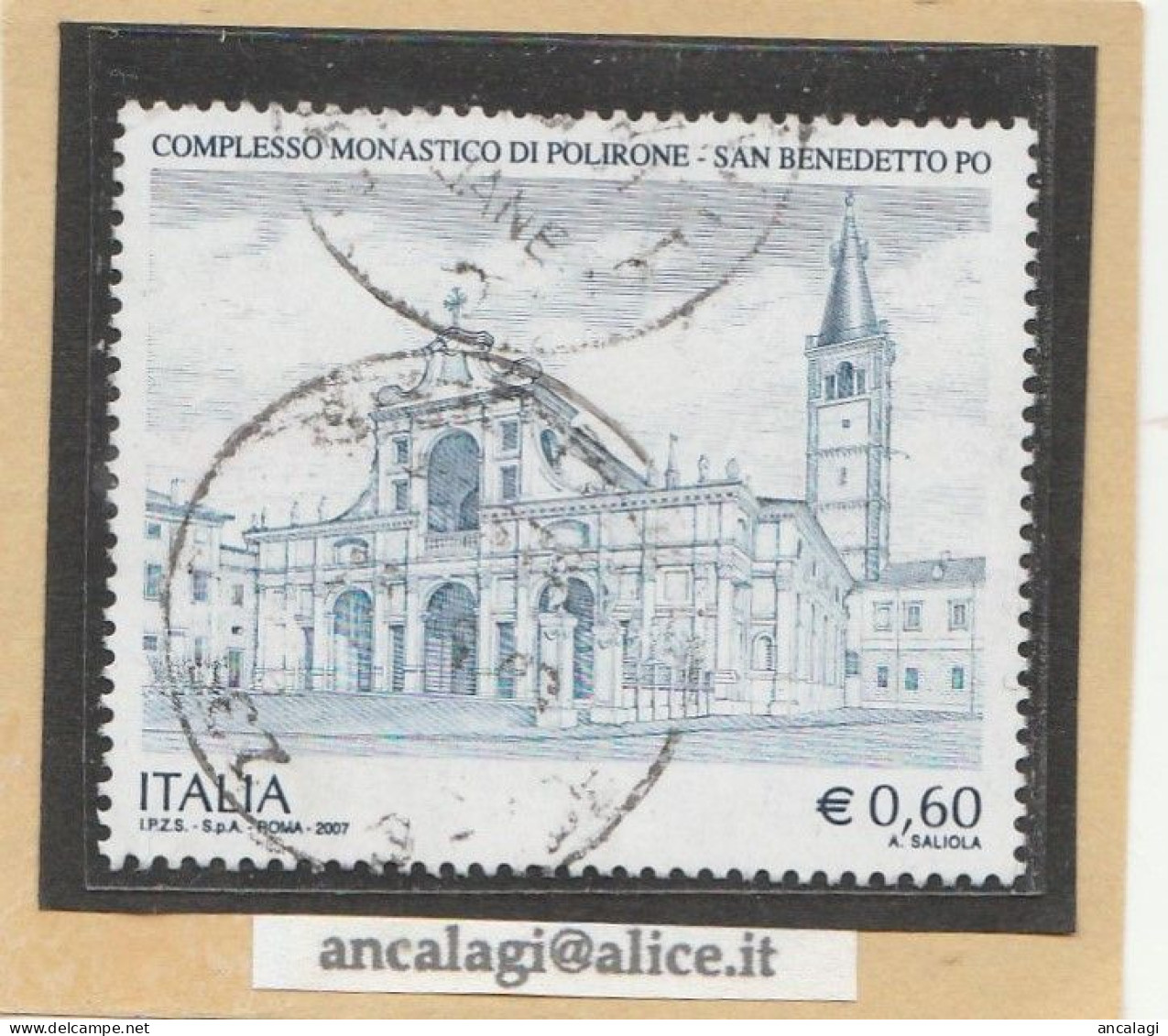 USATI ITALIA 2007 - Ref.1055B "COMPLESSO DI POLIRONE, S. BENEDETTO PO" 1 Val. - - 2001-10: Oblitérés