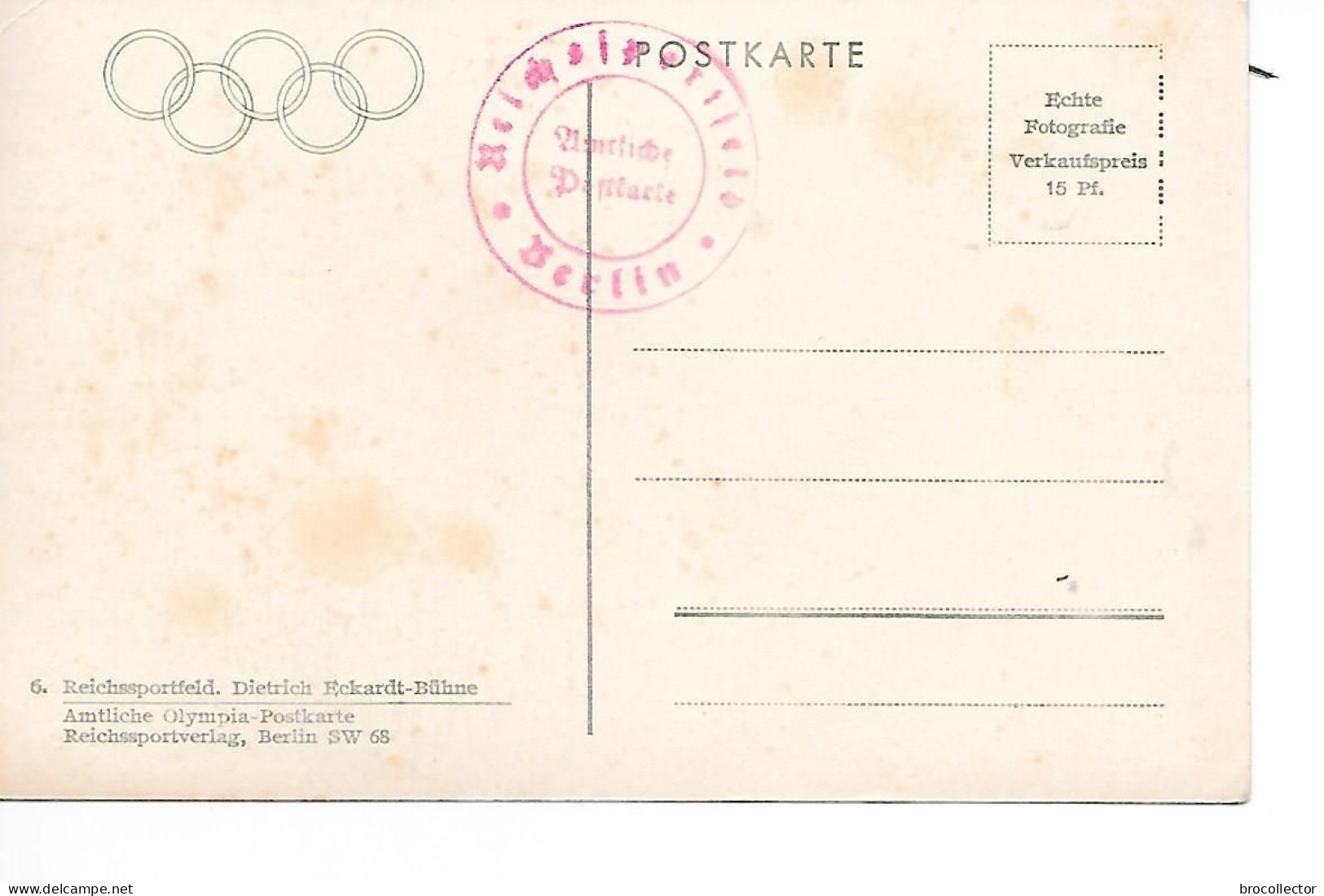 BERLIN ( Allemagne ) - Stade Olympique ( C.P.S.M. , Pt - Ft ) - Olympische Spelen