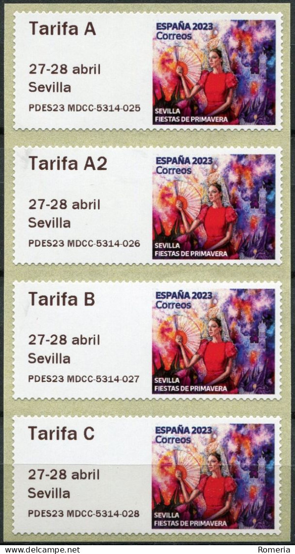 Espagne - 2023 - Sevilla - Fiestas De Primavera - 5314 - 025 026 027 028 - Automaatzegels [ATM]