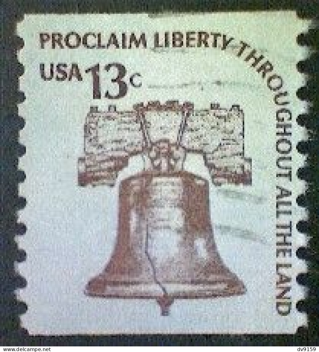 United States, Scott #1618, Used(o) Coil, 1975, Americana Series: Liberty Bell, 13¢, Brown - Gebruikt