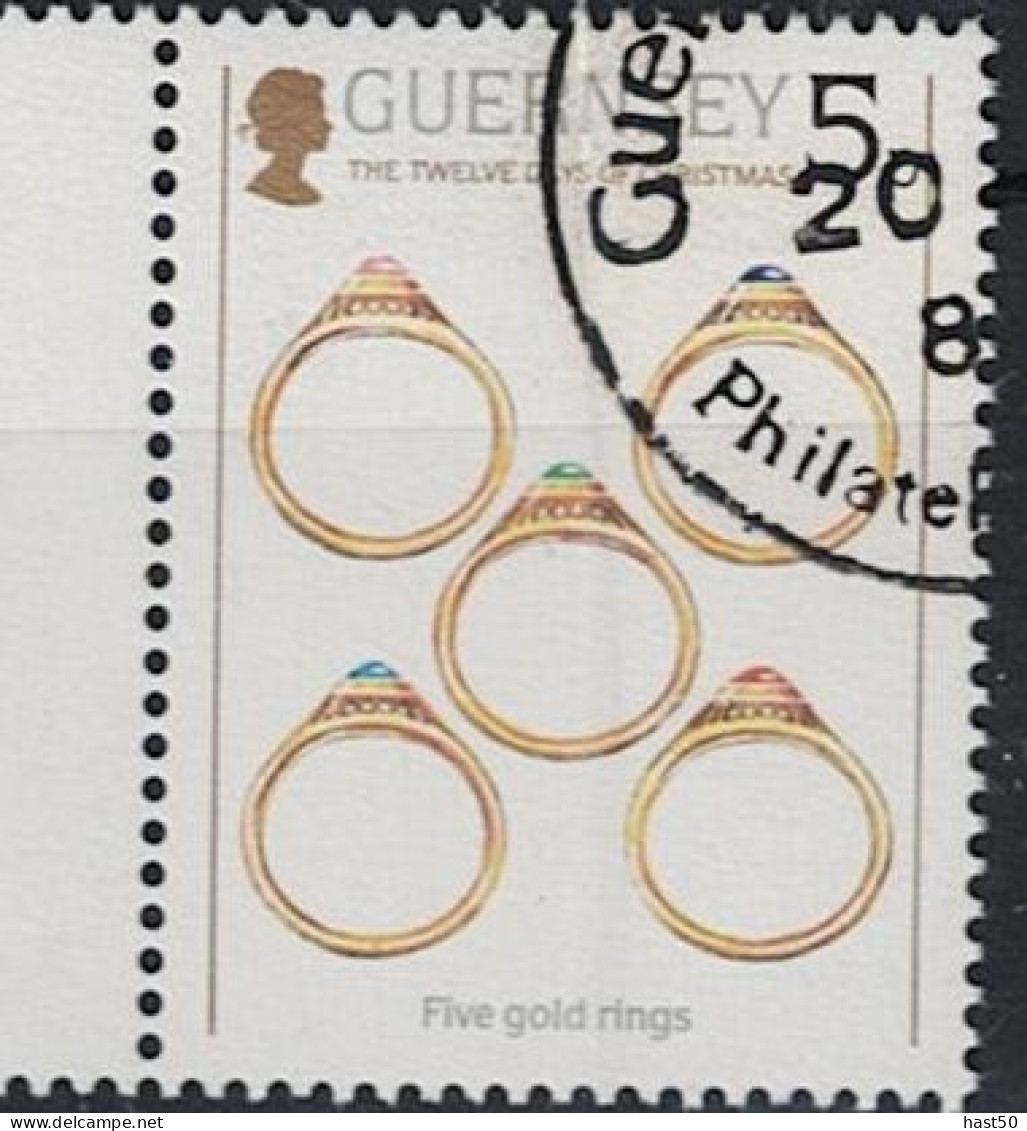 Guernsey - Lied "Die 12 Tage Von Weihnachten" Fünf Ringe (MiNr: 302) 1984 - Gest Used Obl - Guernsey