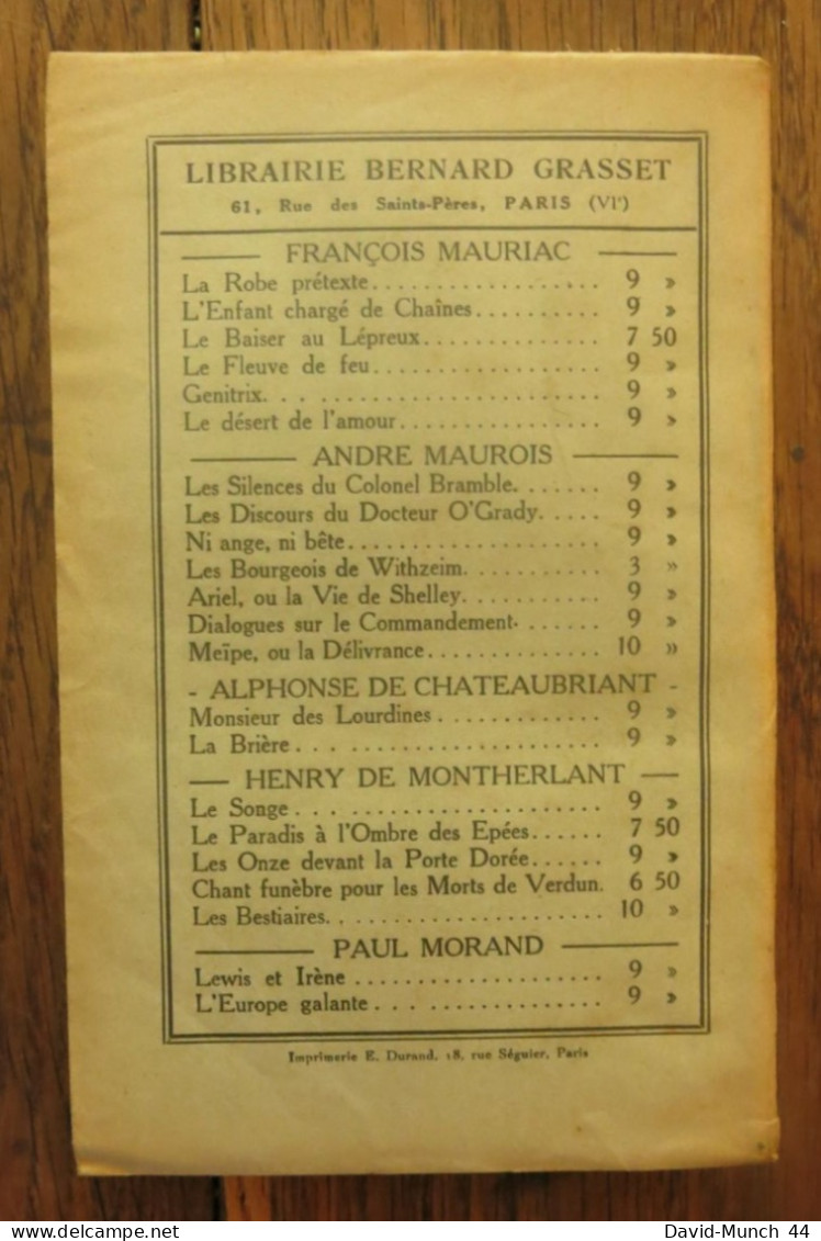 Le Chiffre De Alexandre Arnoux. Paris, Bernard Grasset. 1926, Exemplaire Dédicacé Par L'auteur - Libros Autografiados