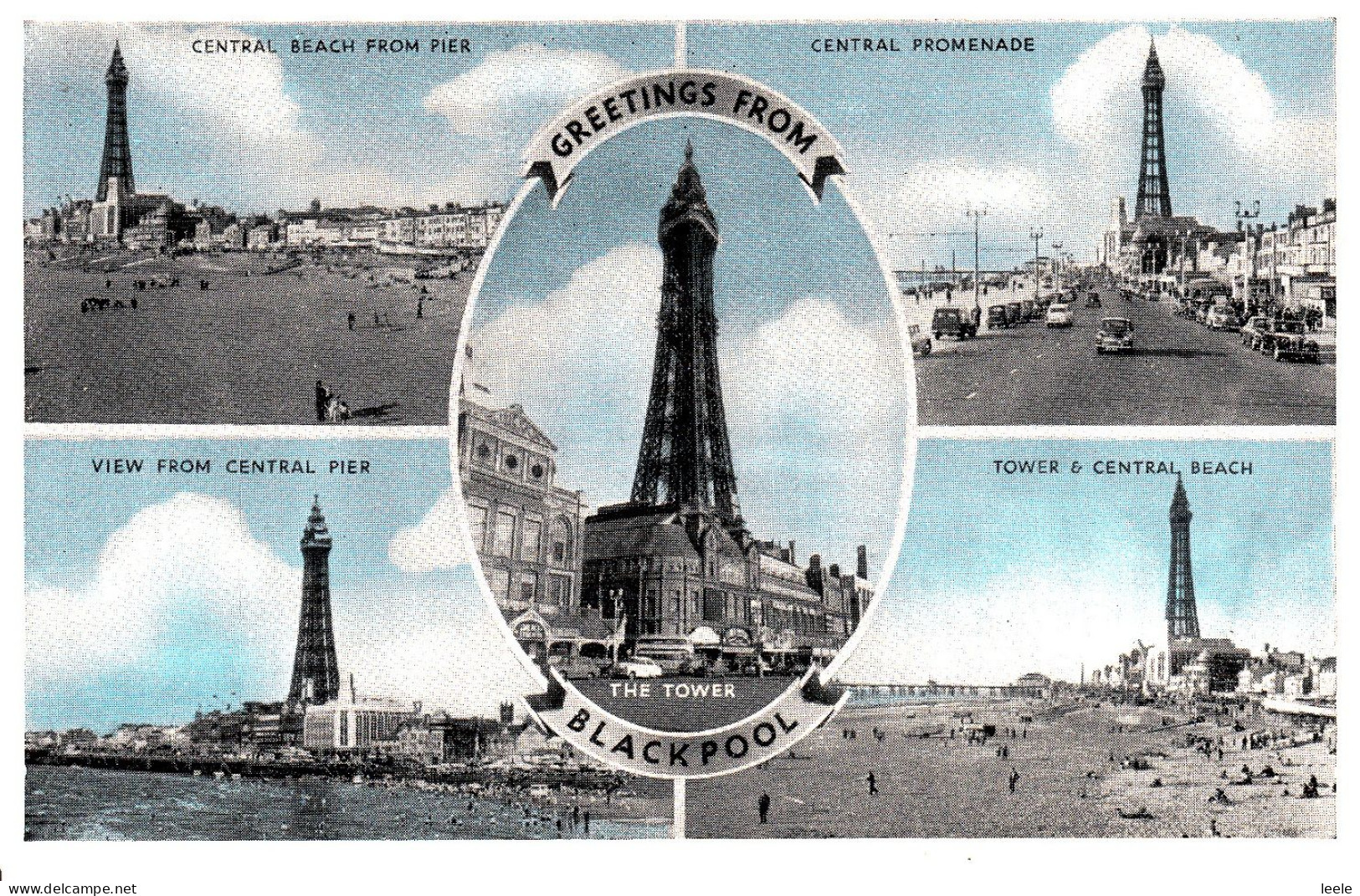 B59. Vintage Postcard. Multiviews Of The Blackpool Tower - Blackpool