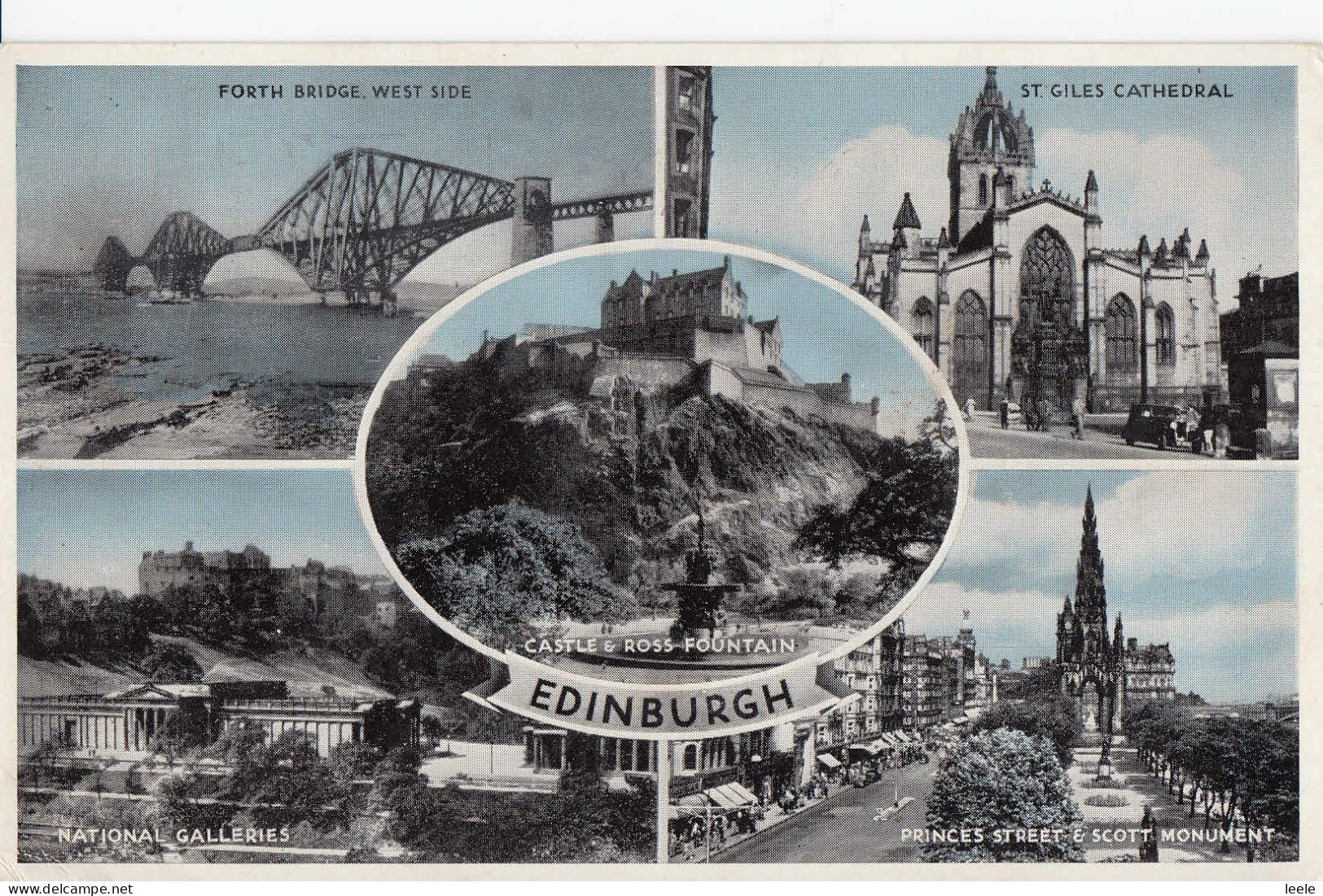 B16. Vintage Postcard. Tinted Multi-picture Of Edinburgh. - Midlothian/ Edinburgh