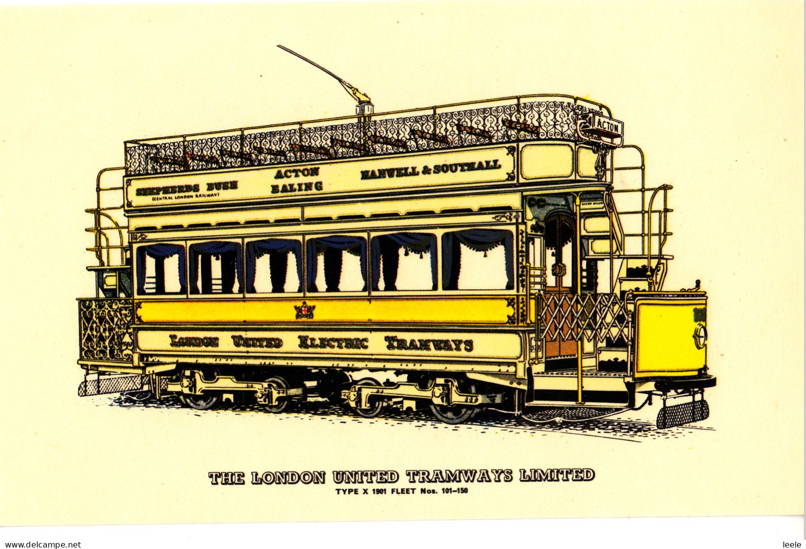 B28. Postcard. The London United Tramways Limited. - Strassenbahnen
