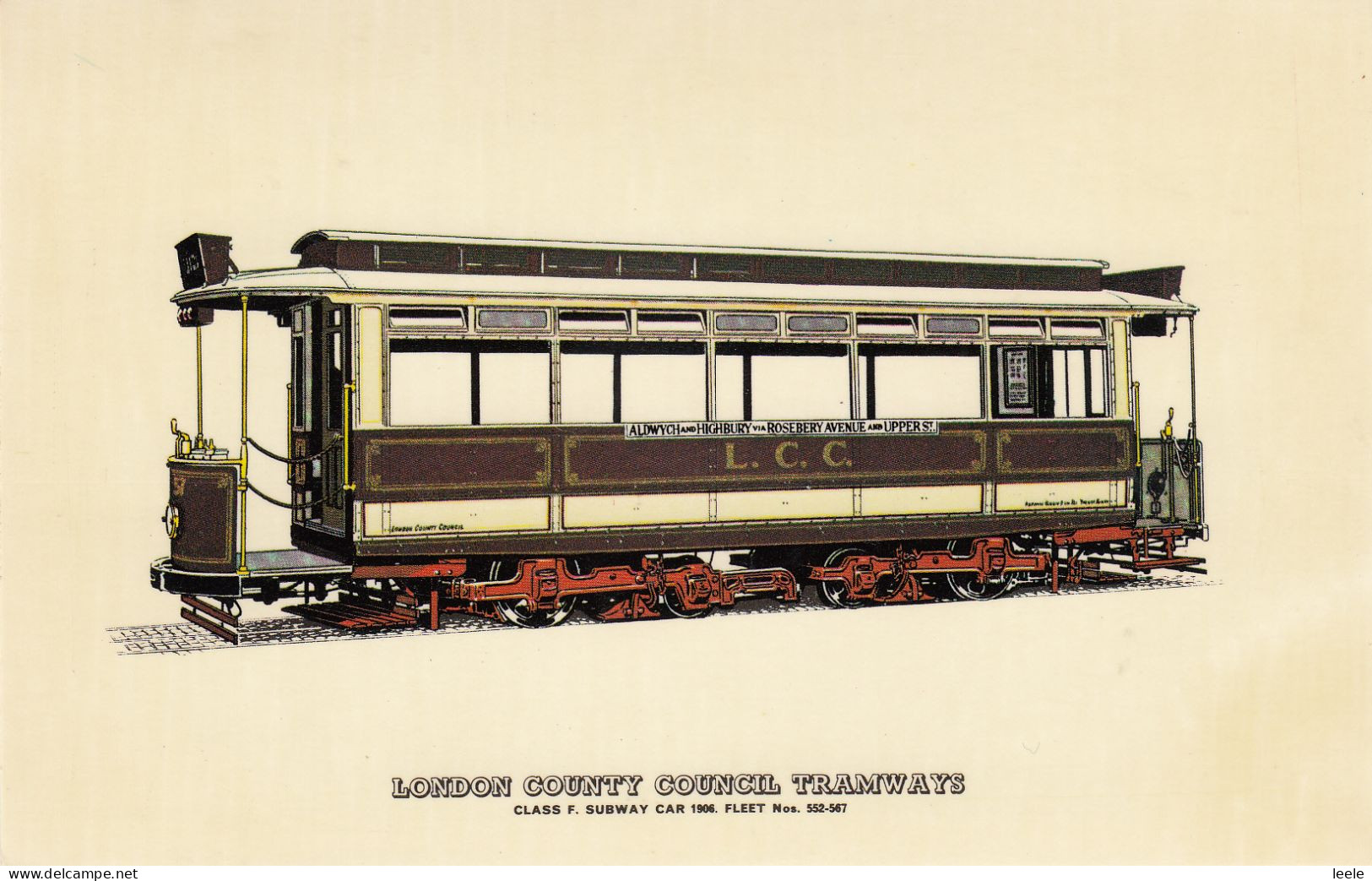 B03. Postcard. London County Council Tramways - Tram