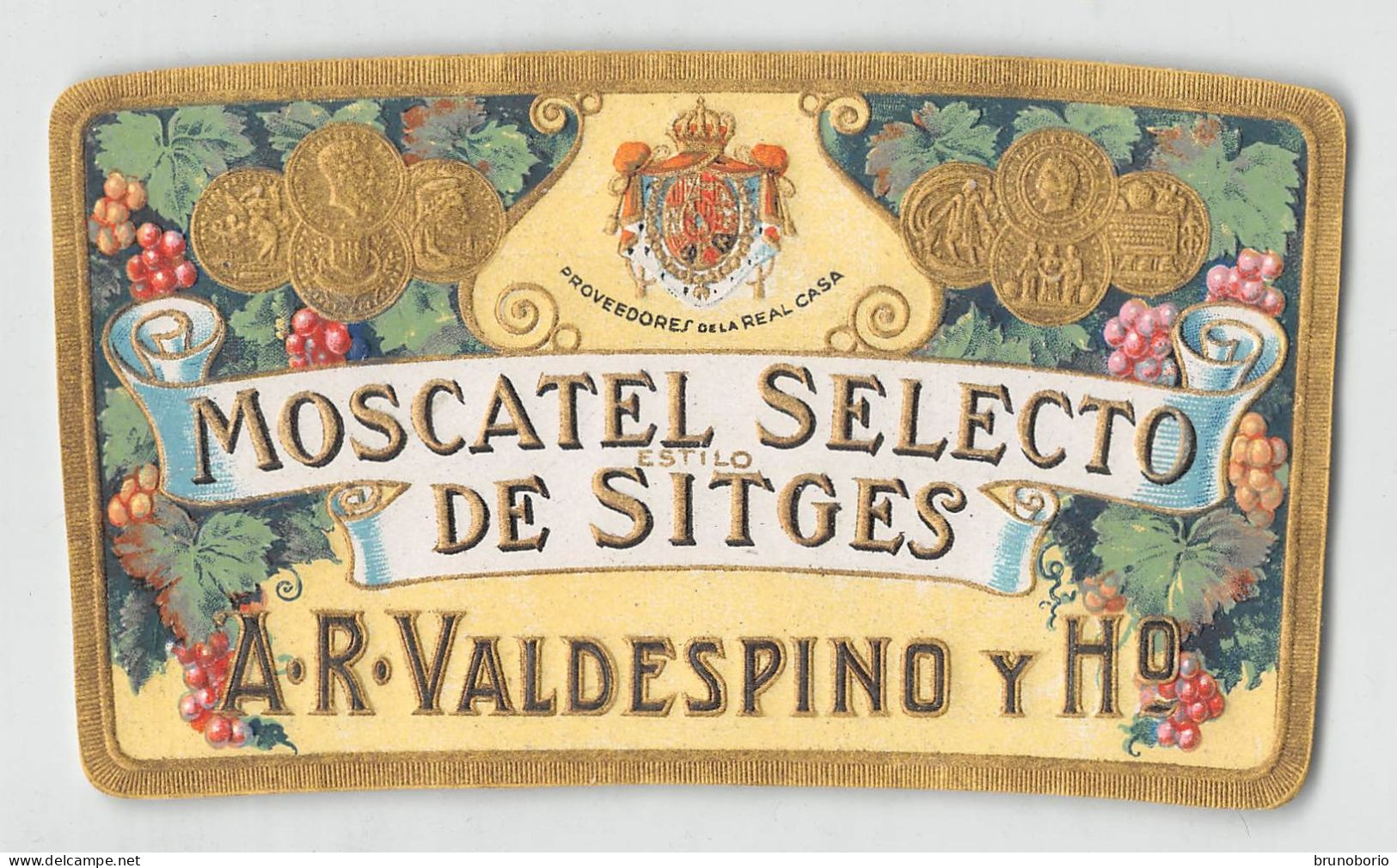 00101 "MOSCATEL SELECTO DE SITGES - A.R. VALDESPINO Y HO." ETICH II QUARTO XX SECOLO - Other & Unclassified