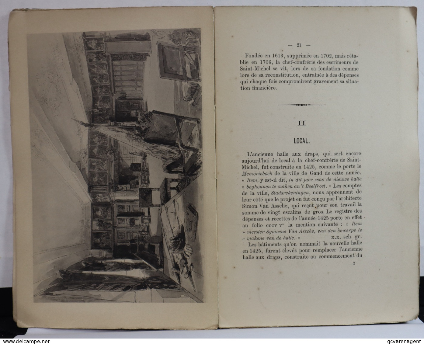 HISTOIRE DE LA GILDE SOUVERAINE ET CHEVALIERE DES ESCRIMEURS  SAINT MICHEL A GAND 1889  ZIE BESCHRIJF EN AFBEELDINGEN - Storia