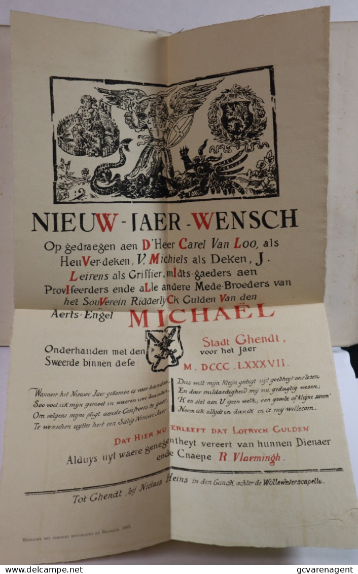 HISTOIRE DE LA GILDE SOUVERAINE ET CHEVALIERE DES ESCRIMEURS  SAINT MICHEL A GAND 1889  ZIE BESCHRIJF EN AFBEELDINGEN