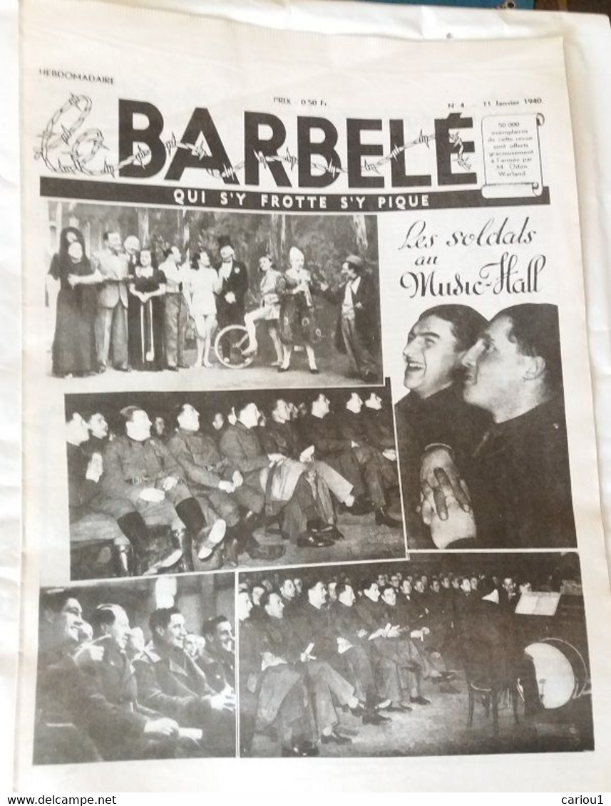 C1 FAC SIMILE Journal De Troupe LE BARBELE 01 1940 DROLE DE GUERRE BELGIQUE PORT INCLUS France - Guerre 1939-45