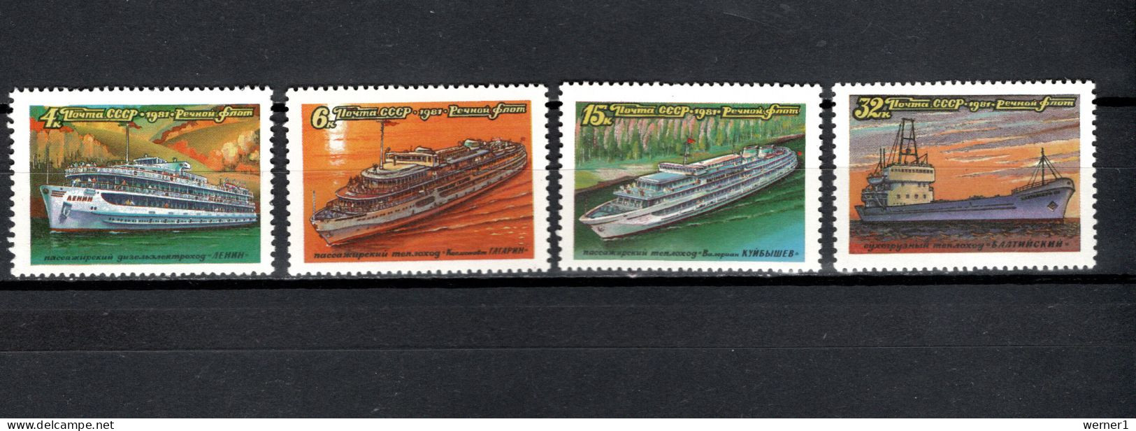 USSR Russia 1981 Space, Ships Set Of 4 MNH - Russie & URSS