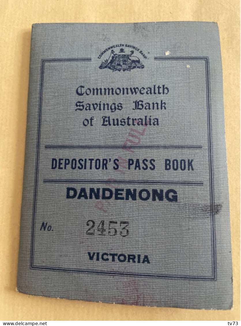 EB50 - Depositor’s Pass Book - Commonwealt Savings Bank Of Australia - Dandenong Victoria - Années 50 - Australie