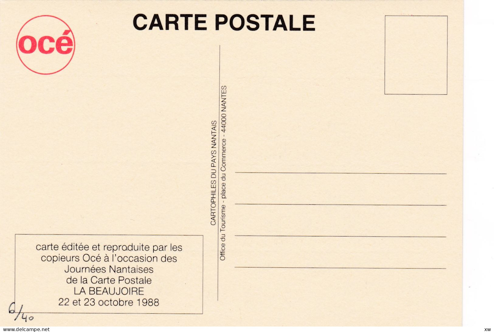 ILLUSTRATEUR - CPM Barberousse Carte Privée Océ Journées Nantaises De La Carte Postale Nantes 1988 - 21-04-24 - Barberousse