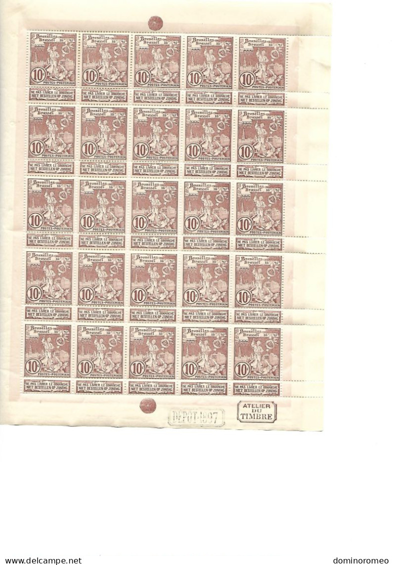 OCB 73 Postfris Zonder Scharnier ** Volledig Vel Met Verschillende Varieteiten Oa V ( Ocb ) - 1894-1896 Esposizioni