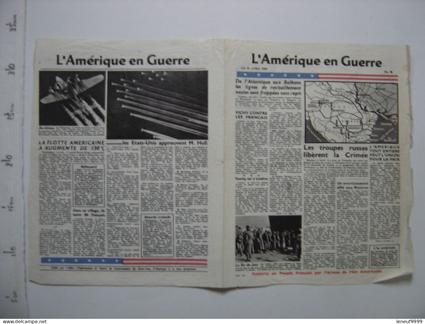 Flugblatt Tract Propagande Alliees Propaganda Leaflet L'AMERIQUE EN GUERRE 98 - 1939-45