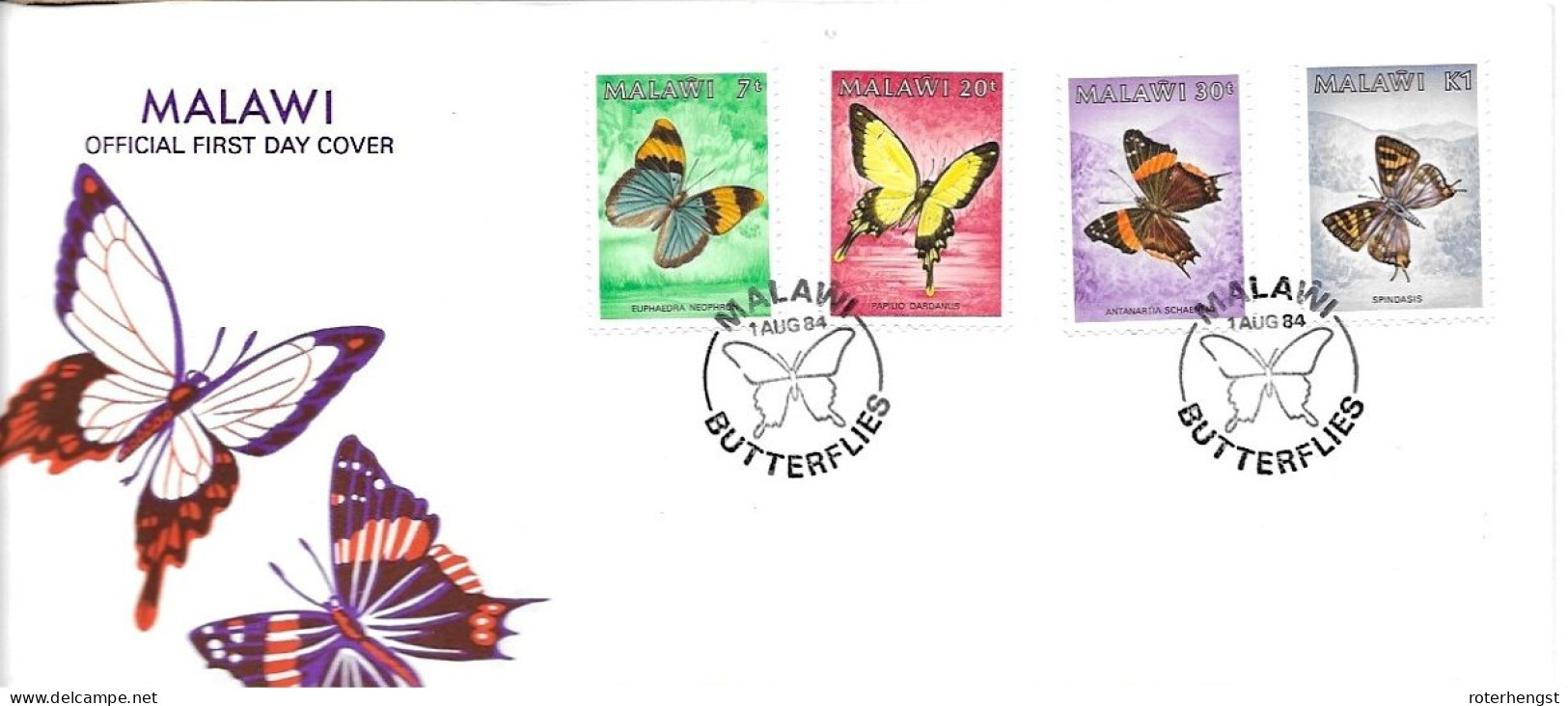 Malawi Butterfly Set FDC 1984 (stamps Alone 12 Euros) - Malawi (1964-...)