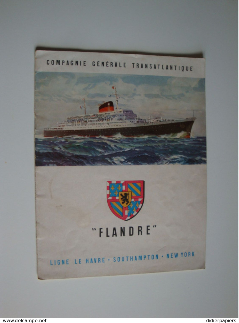 Navigation,Compagnie Générale Transatlantique Paquebot "Flandre" 1961 - Transports