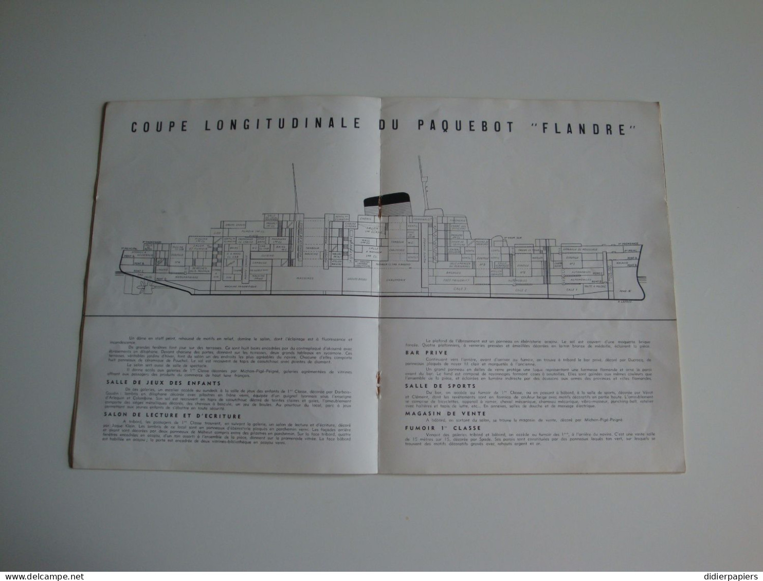 Navigation,Compagnie Générale Transatlantique Paquebot "Flandre" 1961 - Transporte