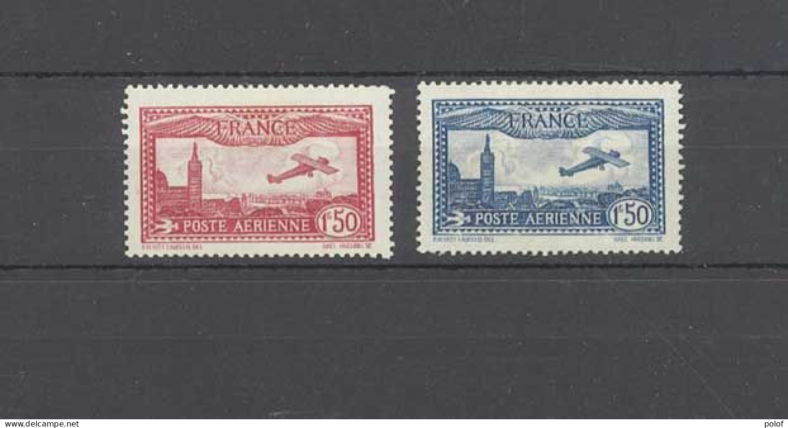 POSTE AERIENNE - 2 Timbres - Yvert N°5 Et 6 - Neufs Avec Gomme Avec  Traces De Charnières - 1927-1959 Postfris