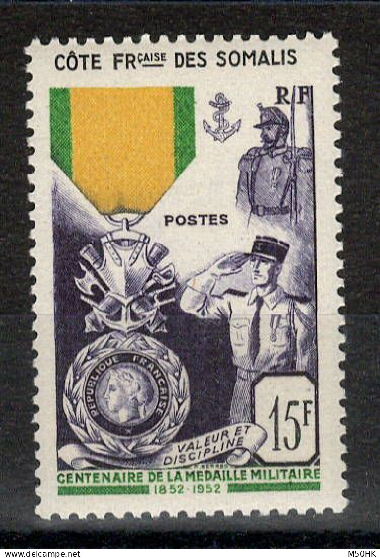 Cote Des Somalis - YV 284 N** MNH Luxe , Médaille Militaire , Cote 15 Euros - Nuevos
