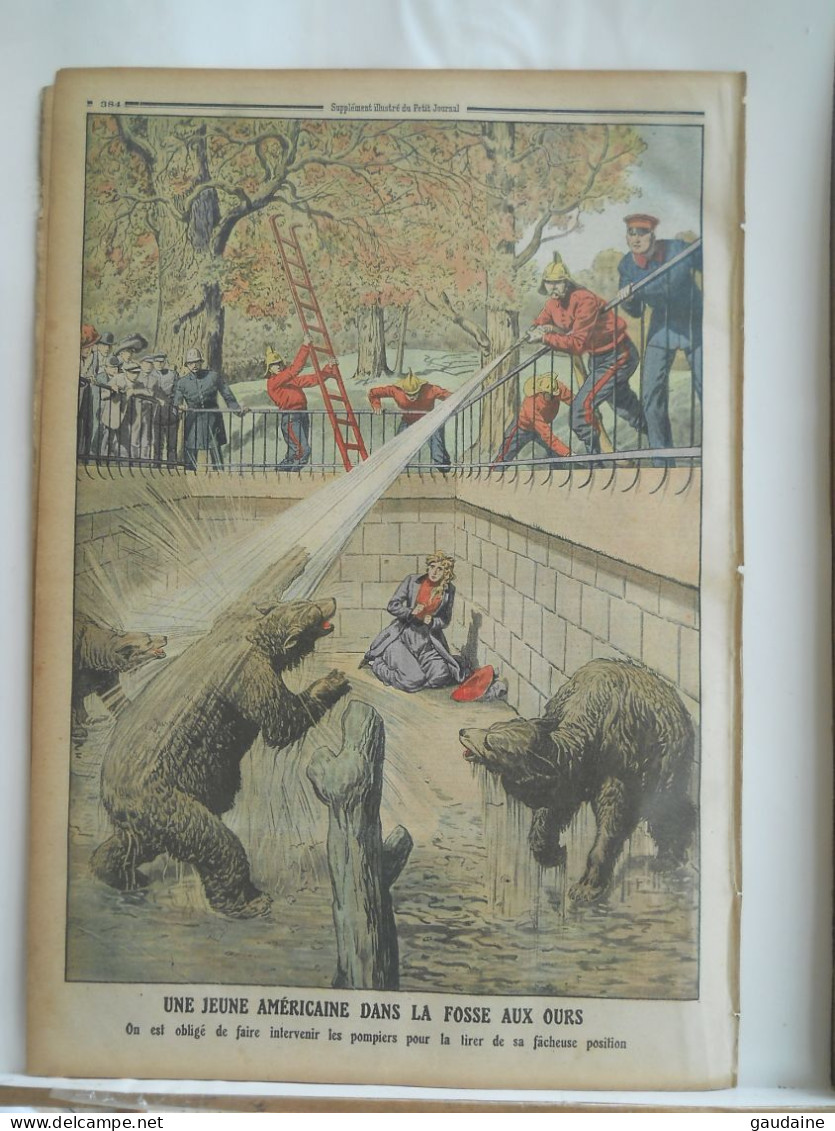 LE PETIT JOURNAL N°1097 – 26 NOVEMBRE 1911 – ROI PIERRE DE SERBIE – FOSSE AUX OURS – SUICIDE SAUVE PAR LES POMPIERS - Le Petit Journal