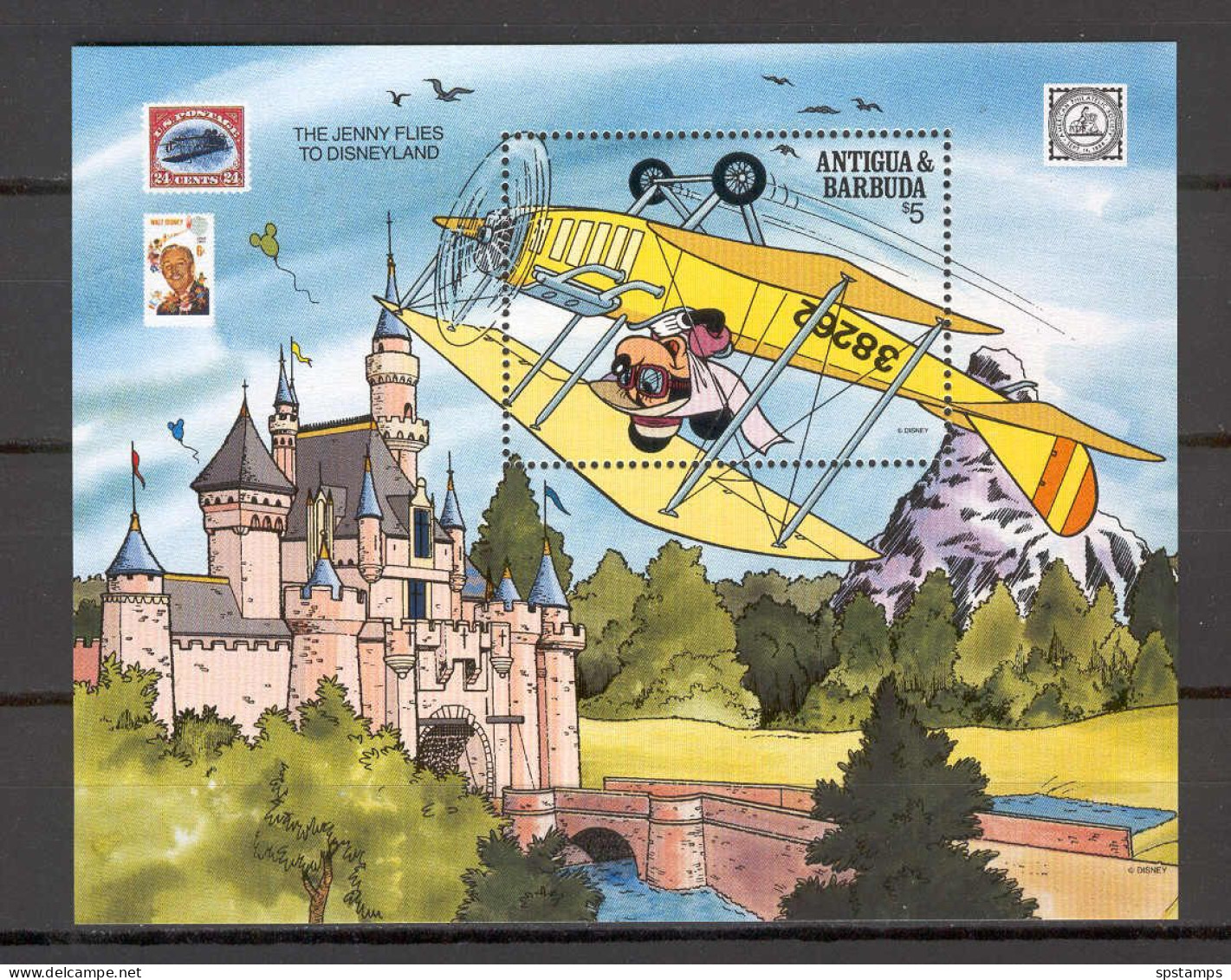 Disney Antigua & Barbuda 1989 The Jenny Flies To Disneyland MS MNH - Disney