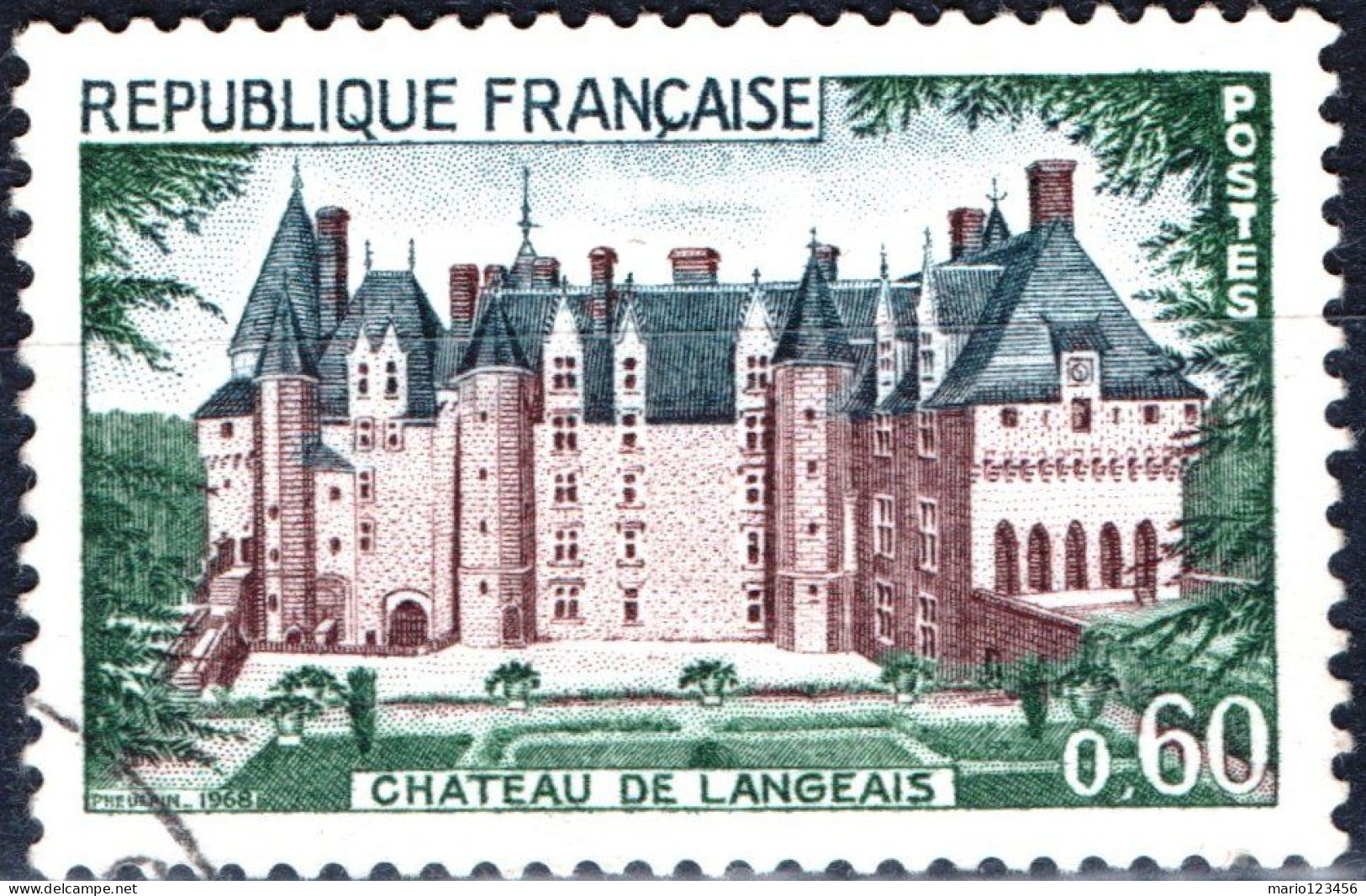 FRANCIA, FRANCE, TURISMO, 0,60 Fr., 1968, FRANCOBOLLI USATI Yt:FR 1559, Mi:FR 1624, Scott:FR 1212 (0,70) - Usati