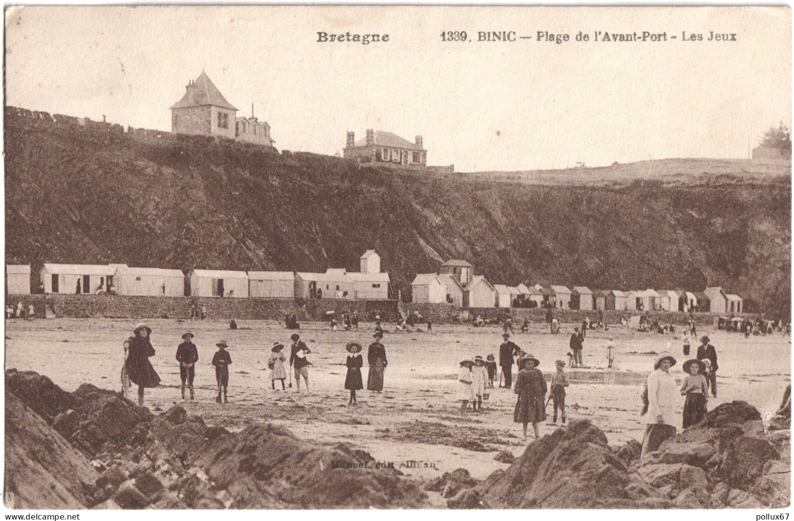 CPA DE BINIC  (CÔTES D'ARMOR)  PLAGE DE L'AVANT-PORT  -  LES JEUX - Binic