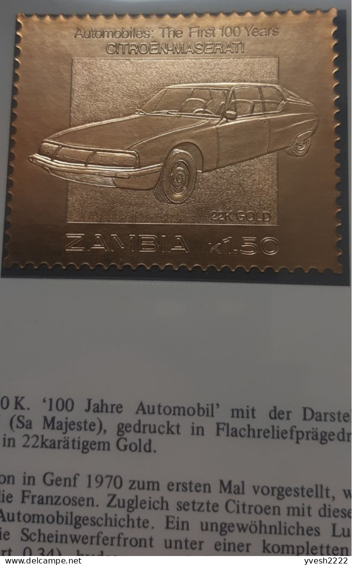 Zambie 1987 Michel A380. Série Complète De 25 Timbres. Automobiles Sur Or. Ford Mercedes Citroën Ferrari Opel Volkswagen - Auto's