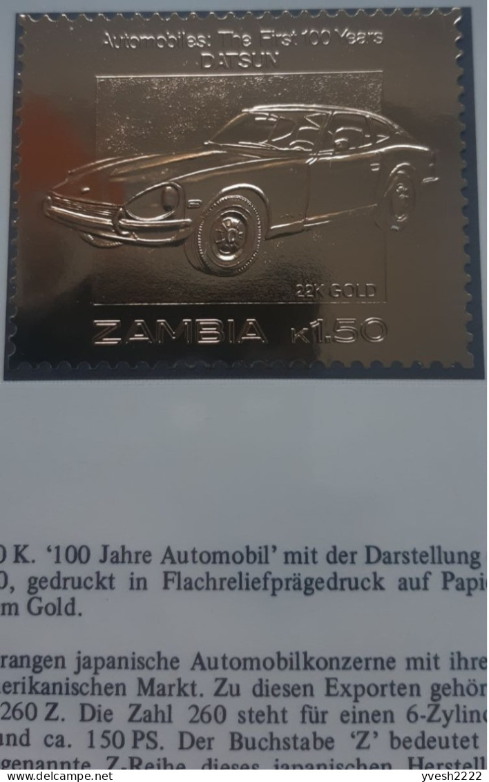 Zambie 1987 Michel A380. Série Complète De 25 Timbres. Automobiles Sur Or. Ford Mercedes Citroën Ferrari Opel Volkswagen - Auto's