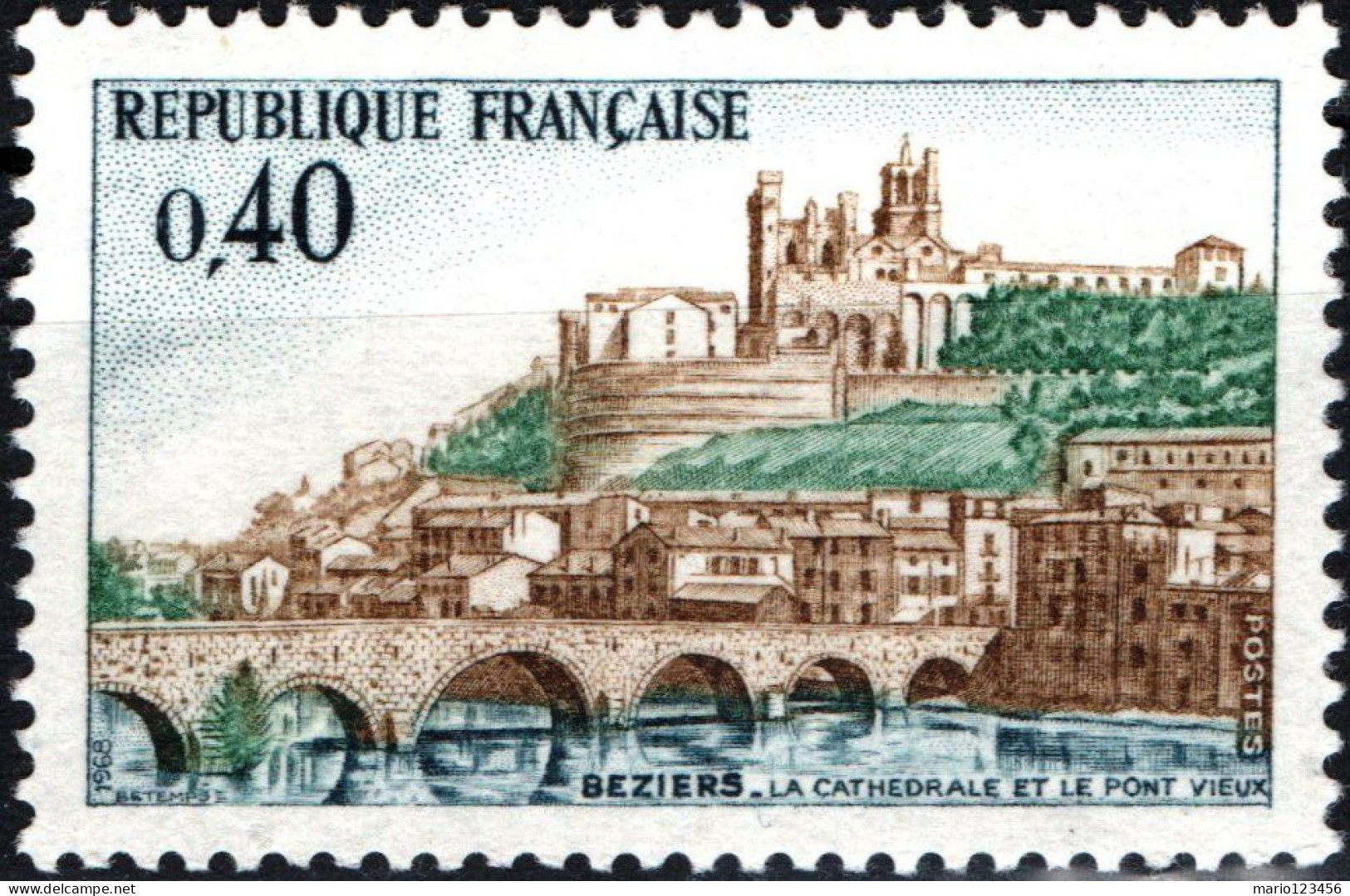 FRANCIA, FRANCE, TURISMO, 0,40 Fr., 1968, FRANCOBOLLI NUOVI (MNH**) Yt:FR 1567, Mi:FR 1634, Scott:FR 1220 - Unused Stamps