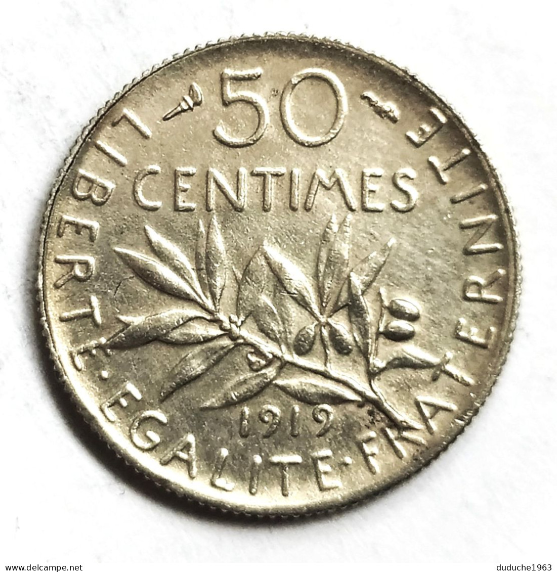 France - 50 Centimes Argent 1919 - 50 Centimes