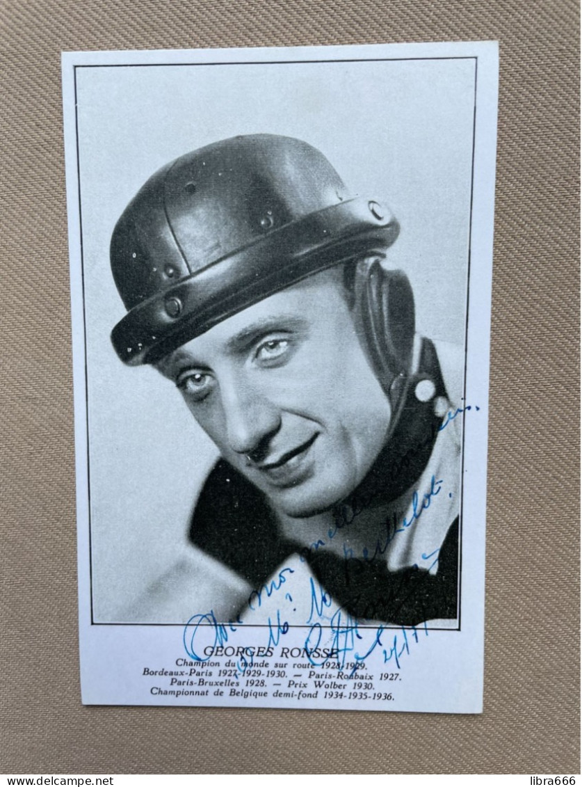 GEORGES RONSSE / Wielrennen - Cyclisme / HANDTEKENING - AUTOGRAPHE 1937 / Zeldzaam - Rare ! - Cycling