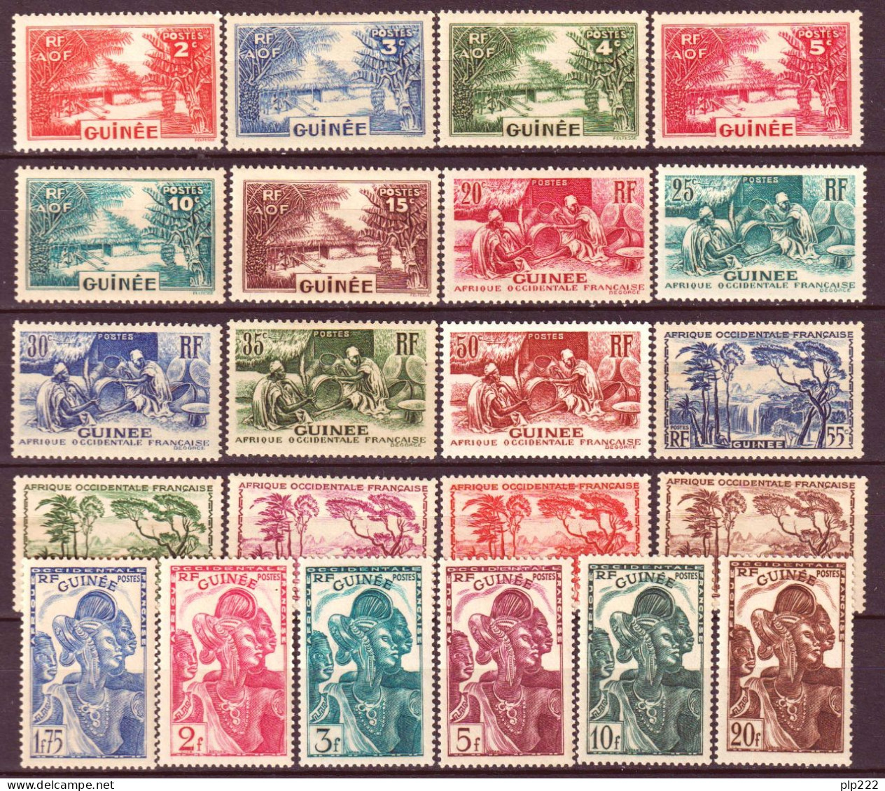 Guinea 1938 Y.T.125/146 */MH VF/F - Ongebruikt