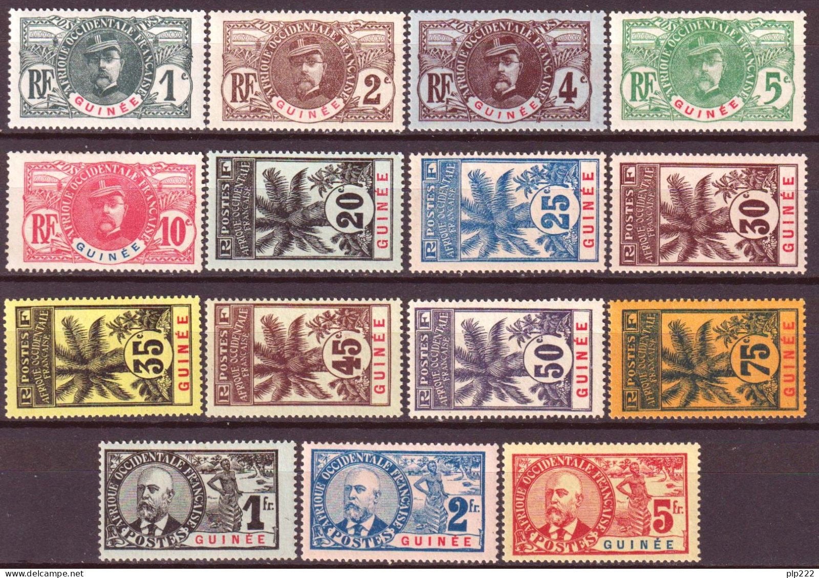 Guinea 1906 Y.T.33/47 */MH VF/F - Nuovi