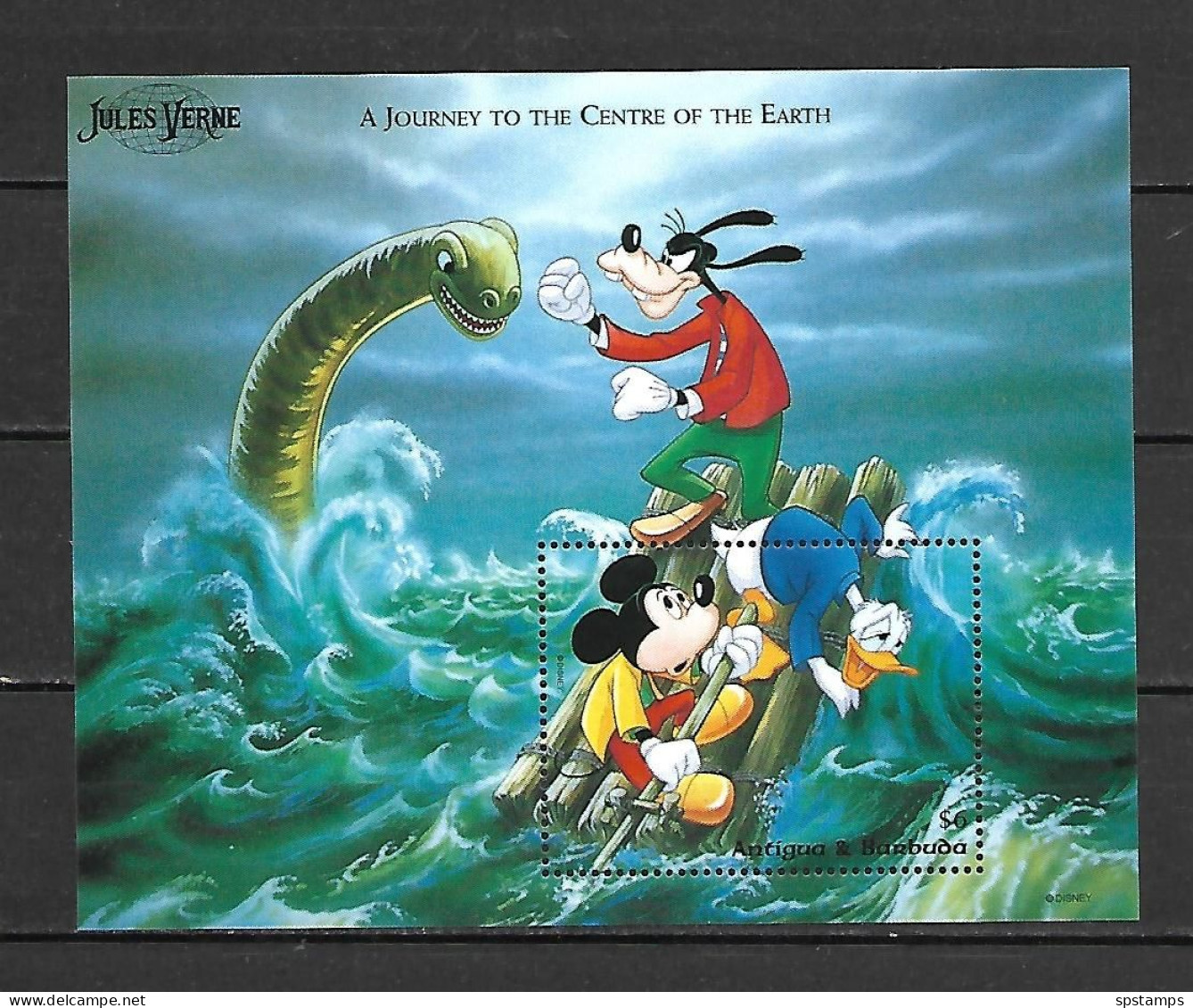 Disney Antigua & Barbuda 1996 Jules Verne - A Journey To The Center Of The Earth MS MNH - Disney