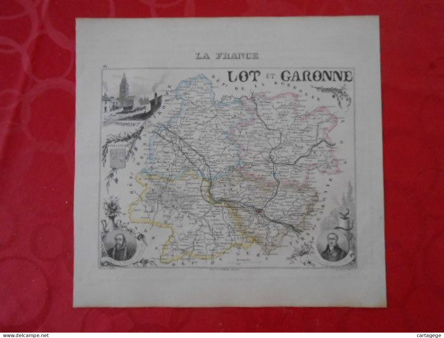 CARTE VUILLEMIN DEPARTEMENT DU LOT-ET-GARONNE (47) - Carte Geographique