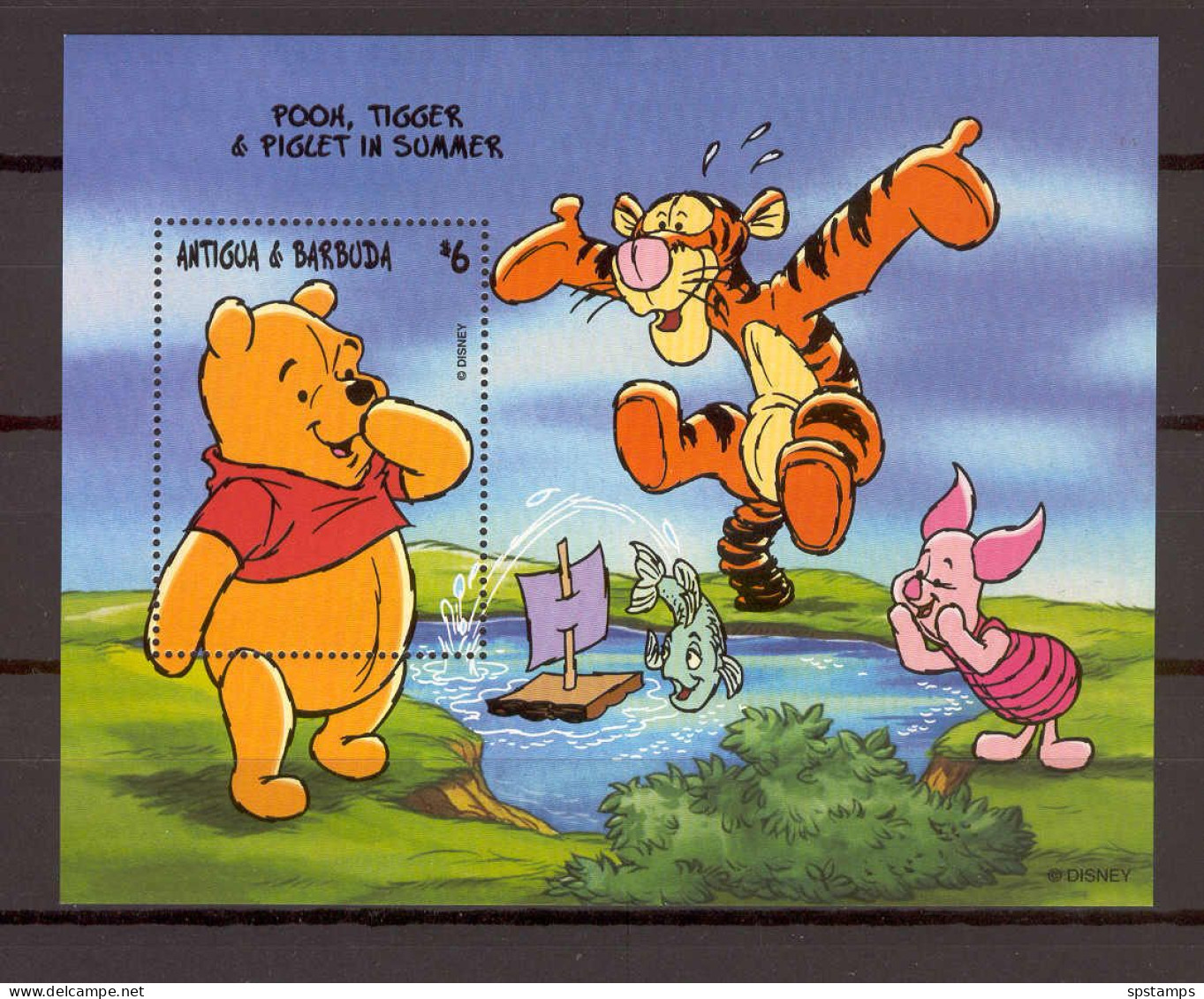 Disney Antigua & Barbuda 1998 Pooh, Tigger And Piglet In Summer MS MNH - Disney