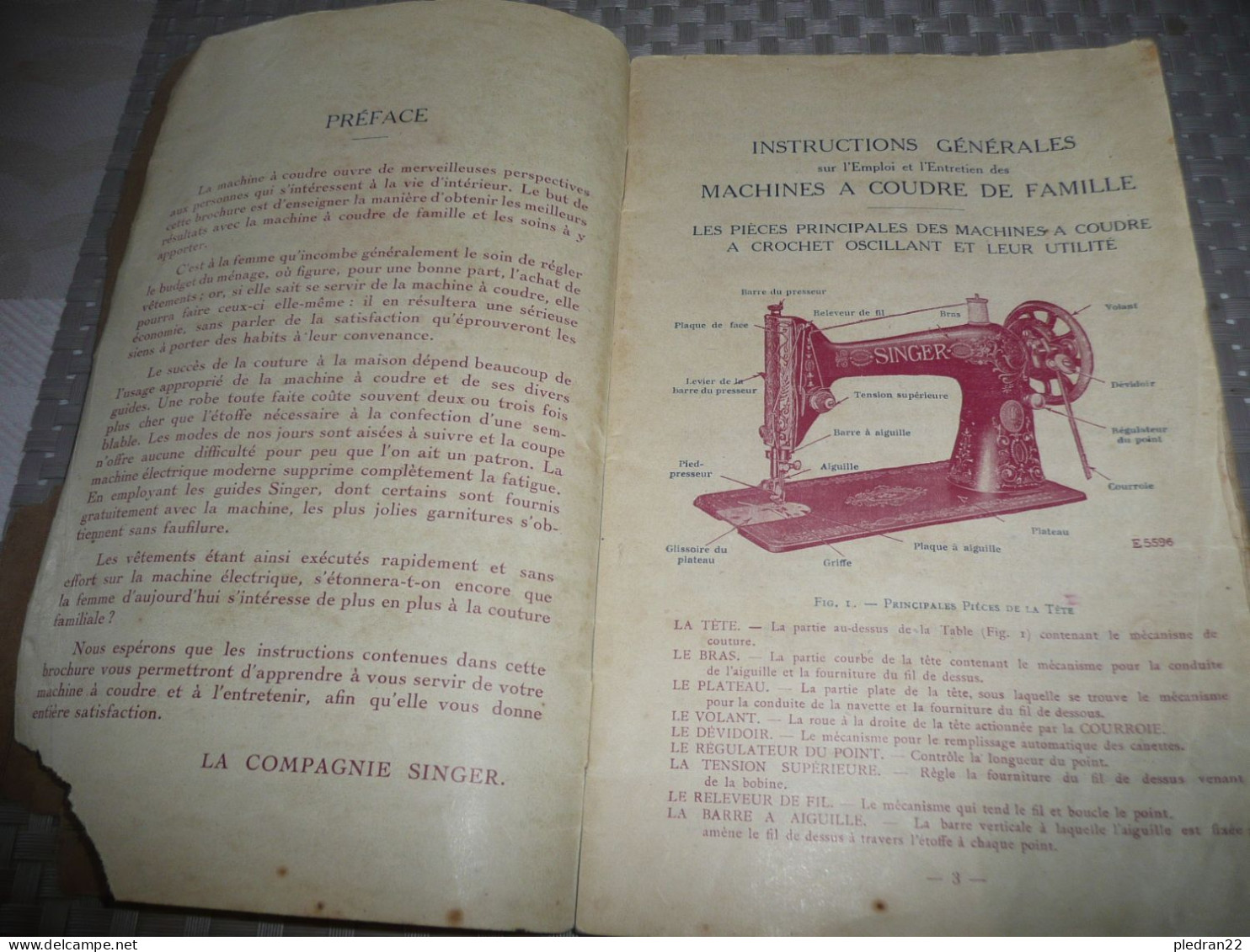 MANUEL POUR L'EMPLOI DES MACHINES A COUDRE DE FAMILLE SINGER ET DE LEURS GUIDES 1924 - Moda