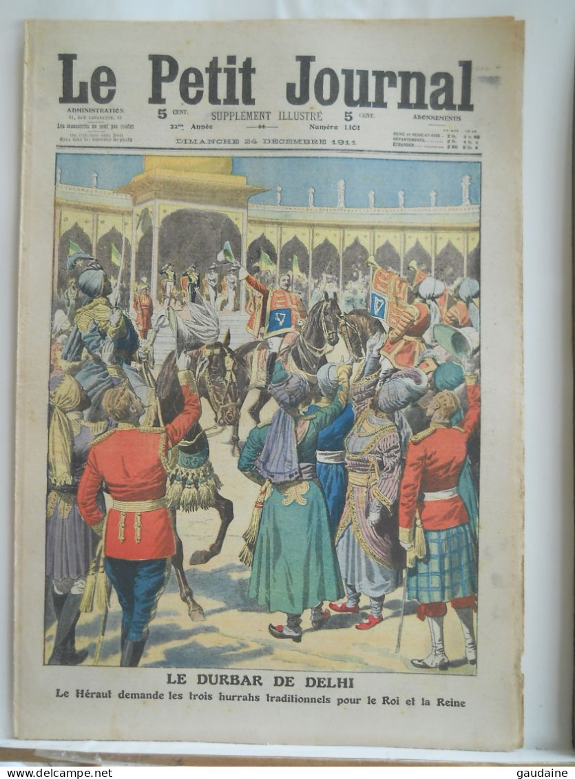 LE PETIT JOURNAL N°1101 - 24 DECEMBRE 1911 - LE DURBAR DE DELHI - INDE - NOEL EN POLOGNE - Le Petit Journal