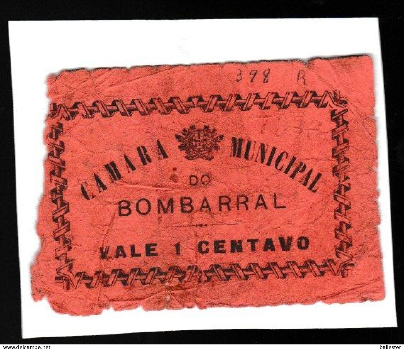 Portugal - Bombarral - Cédula Câmara Municipal 1 Centavo - Portugal