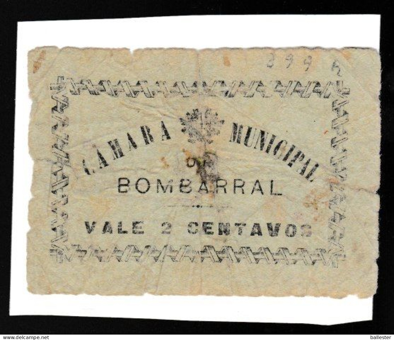 Portugal - Bombarral - Cédula Câmara Municipal 2 Centavos - Portugal