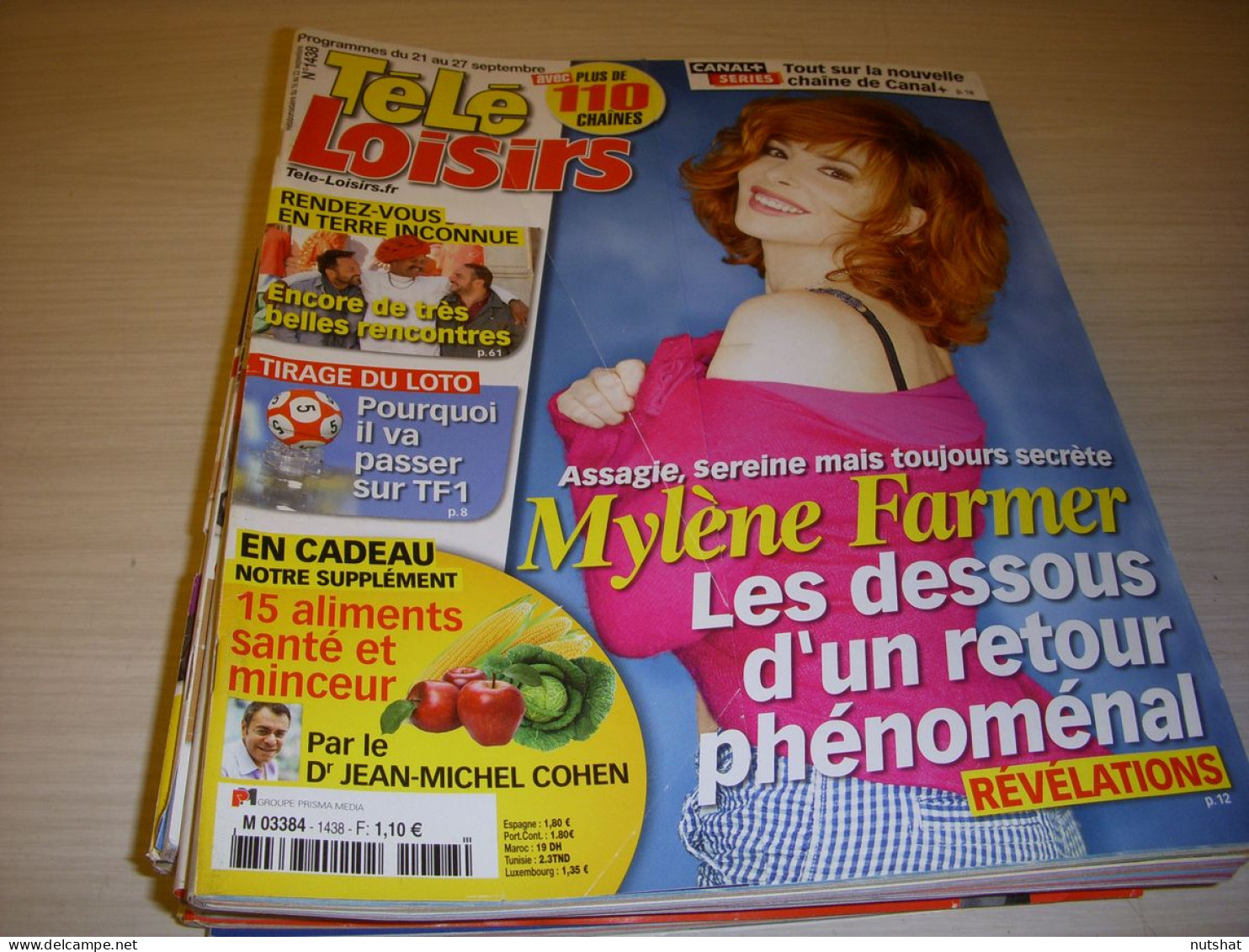 TELE LOISIRS 1438 09.2013 Mylene FARMER Edith PIAF Dany BOON BONES FALCO - Televisión